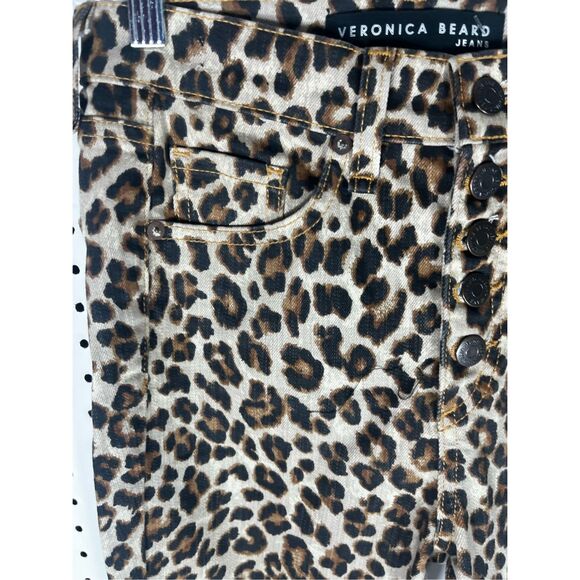 Veronica Beard leopard print jeans size 24 - Picture 6 of 11